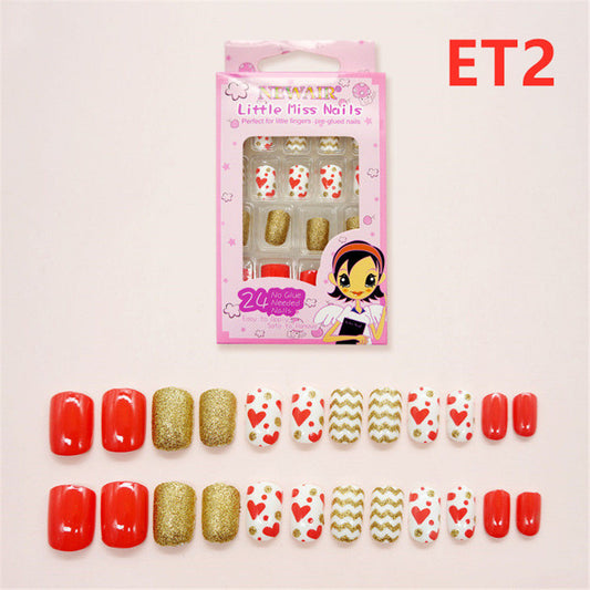 24Pcs Little Miss Nails, Kids Nails,Press on Nails #ET2