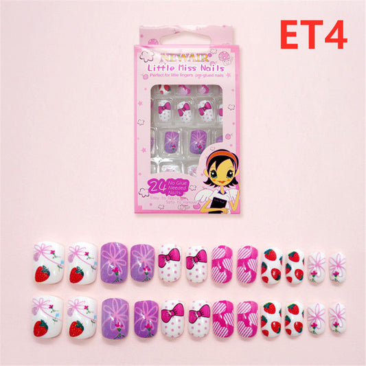 24Pcs Little Miss Nails, Kids Nails,Press on Nails #ET4