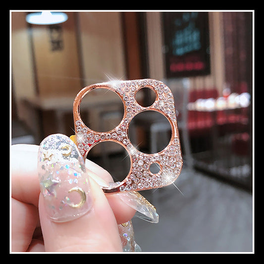 Luxury Metal Ring Glass 3D Diamond Camera Protector Lens For iPhone